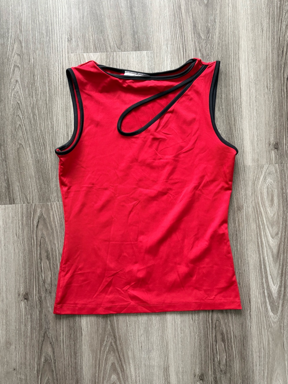 Vintage Digital Clothing Tank Top with Asymmetric Neck